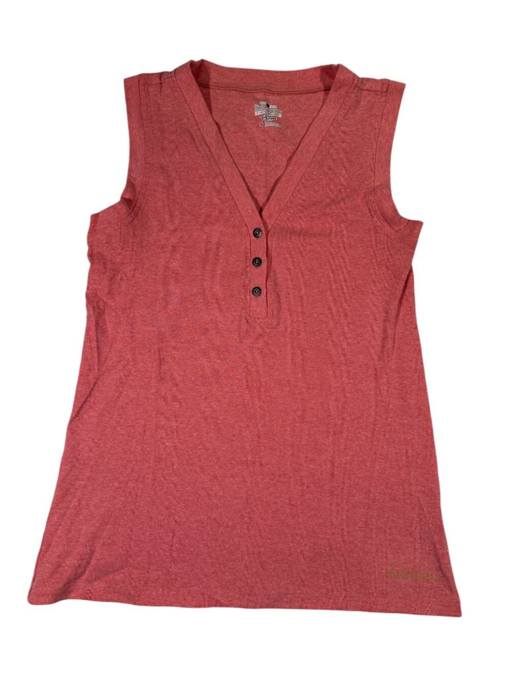 Noble Outfitters Womens Sleeveless Red Henley Shirt Size S Casual Wear